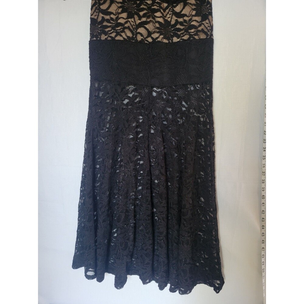 B.Darlin Prom Dress Lace Black Strapless Size 1/2 Maxi Full Length - Picture 10 of 12